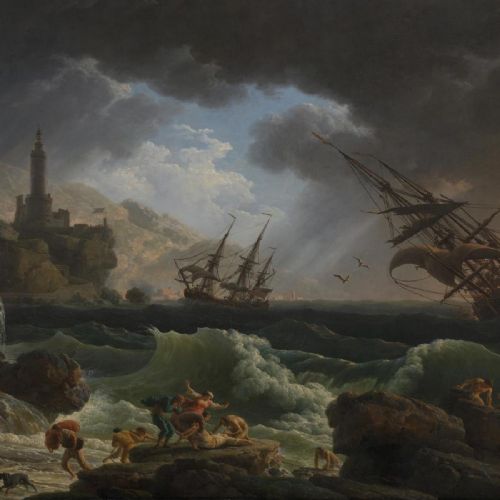 A Shipwreck in Stormy Seas by Claude Vernet